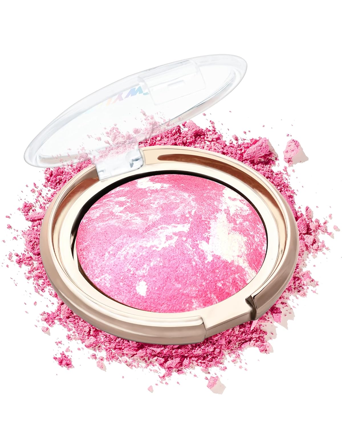 Baked Powder Blush, Glow Marbleized Blush Powder Palette,Lightweight Shimmery Facail Blusher for Face Cheeks,Eyeshadow & Highlight,Makeup Gift for Women rubores de maquillaje(0.49Ounce)-02