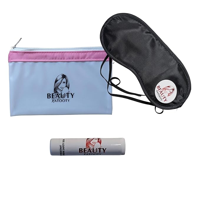 Ocean Glow Shea Sugar Scrub And Whipped Shea Body Butter Bundled With Beauty Patooty Self-Care Kit - Makeup Bag, Lip Balm, And Sleep Mask