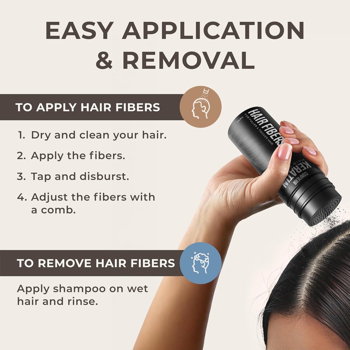 Keratin Hair Fibers for Men & Women - Fill In Fine or Thinning Hair, Instantly Thicker, Fuller Looking Hair (Gray 30g)