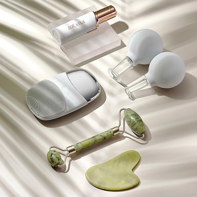 Zoe Ayla Facial Cupping Set, 2 Pcs - Cupping Kit for Massage Therapy - Improves Skin Appearance - Promotes Blood Circulation - Sculpts and Tones - Reduces Puffiness - 1 Large Cup - 1 Small Cup