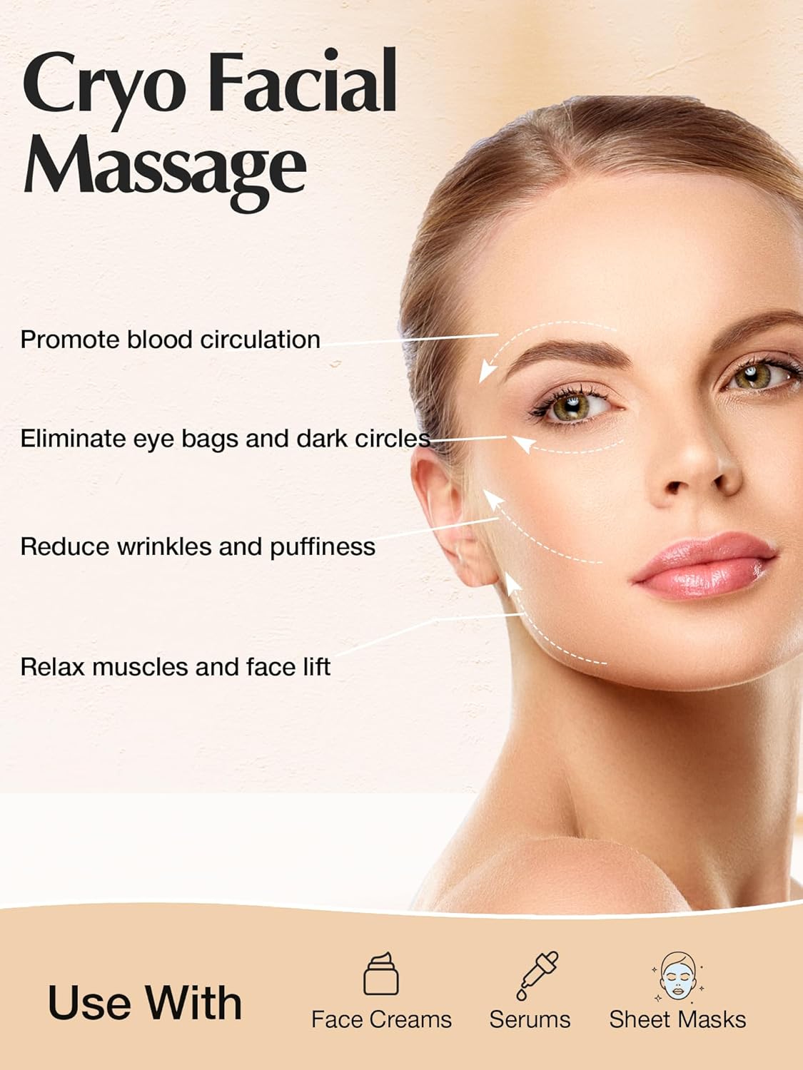 2-in-1 Gua Sha Cryo Sticks, Facial Skin Care Tools for Women Facial Massager, Unbreakable Stainless Steel Esthetician Supplies, Cooling Ice Globes Roller with Carry Case