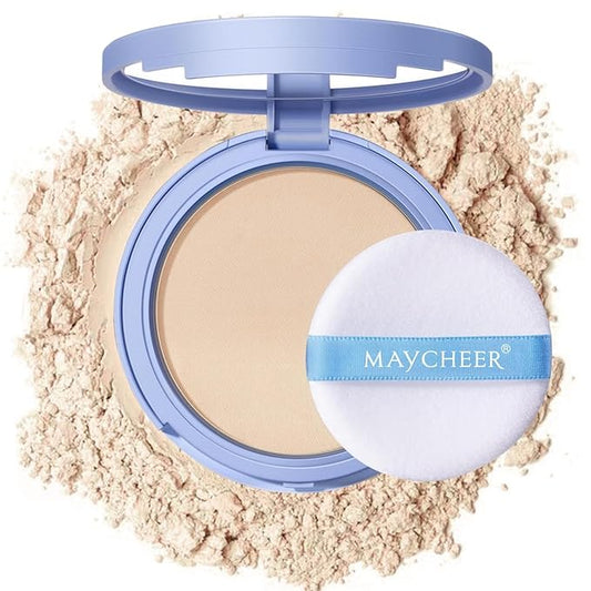 Oil Control Face Pressed Powder,Matte Smooth Setting Powder Makeup,Waterproof Long-Lasting Makeup Setting Powder,Oil Control Flawless Finish,Lightweight,Residue-Free (01 CALASSIC IVORY)