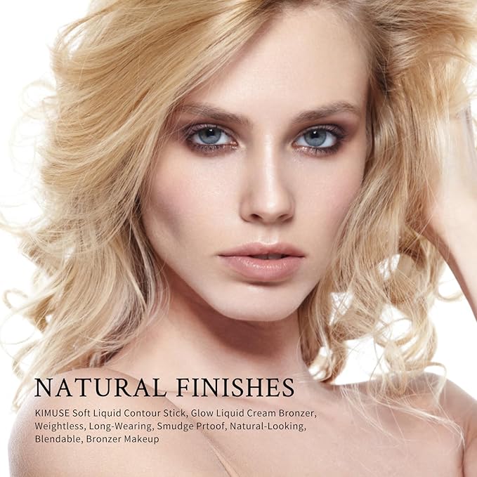 KIMUSE Soft Liquid Contour Stick, Glow Liquid Cream Bronzer, Weightless, Long-Wearing, Smudge Proof, Natural-Looking, Blendable, Bronzer Makeup