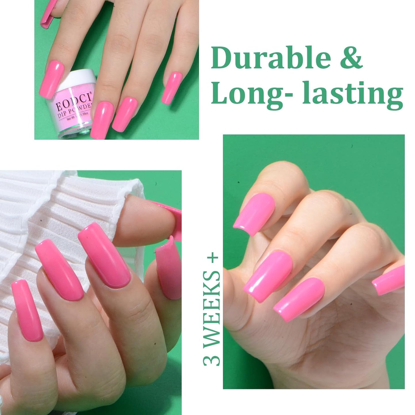 Dip Powder Nail Set, 6 Colors Hot Pink Series 12 Pcs Dipping Powder Kit With Base & Top Coat/Activator/Brush Saver,Nail Art Dip Manicure Kits Odor-Free&Long-Lasting, No Needed Nail Lamp Curing