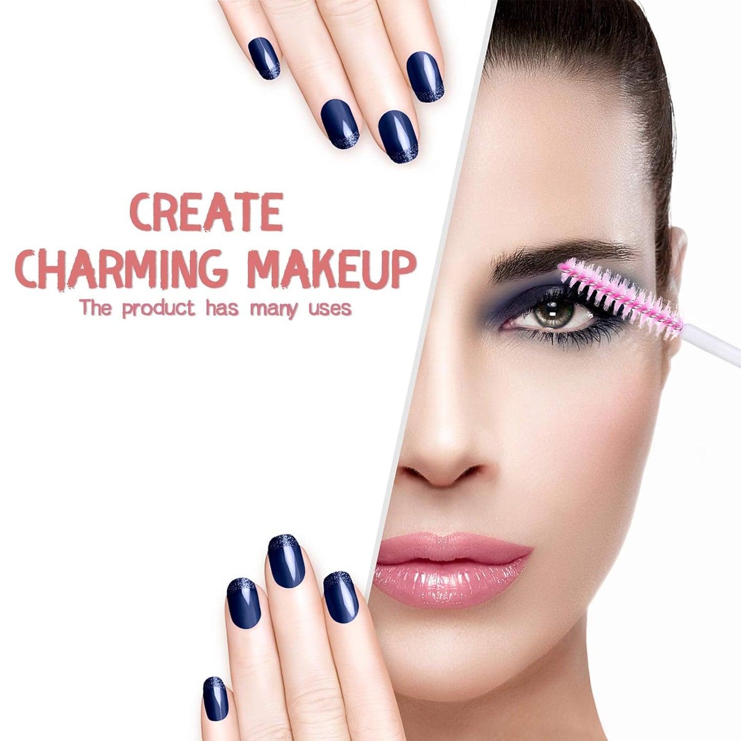 10pcs Eyelash brush Lash Wand Makeup tool Eyelash Extension supplies Cleaning brush Diamond Mascara mix color