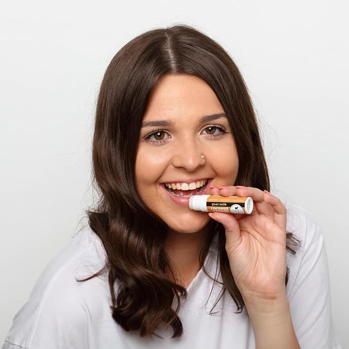 Dionis Goat Butter Overnight Lip Mask & Lip Balm Kit - Goat Milk, Jojoba & Moringa Oils Moisturize & Repair Chapped Lips Overnight while Lip Balm Keeps Moisture Locked In All Day, Creamy Coconut