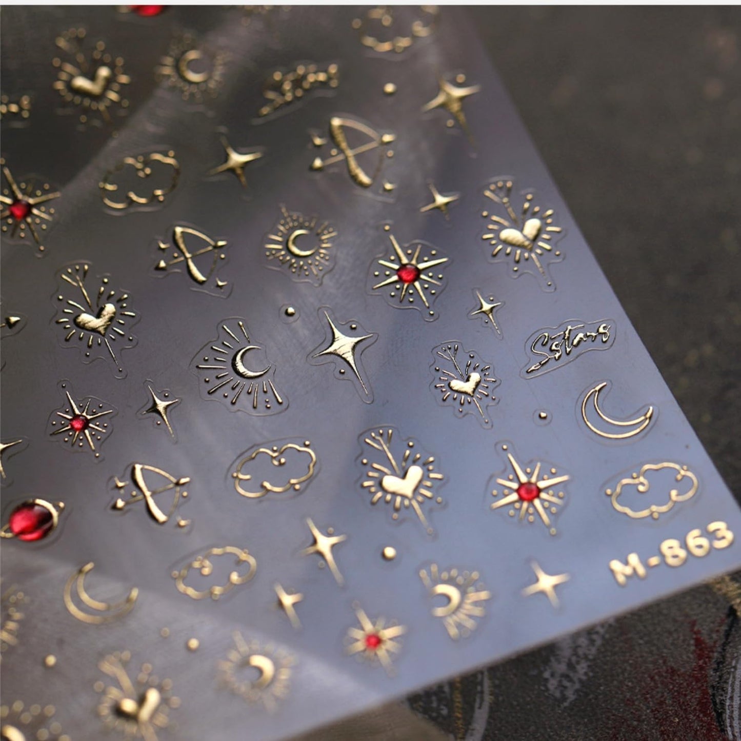 Gold Star Nail Stickers for Nail Art 3D Self Adhesive Moon Heart Nail Art Stickers Gold Star Nail Decals Glitter Nails Design for Acrylic Nails Heart Moon Star Nail Supplies for Women Girls