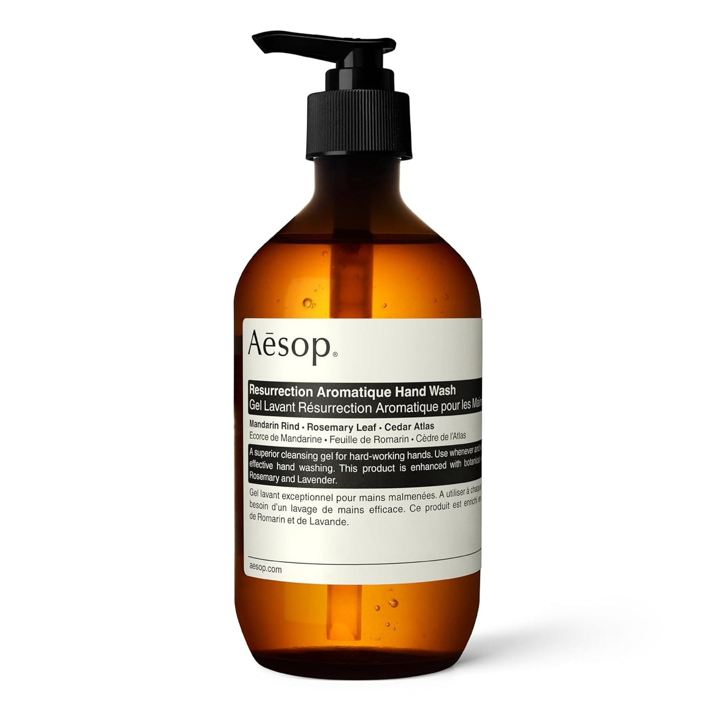 Aesop Resurrection Aromatique Hand Wash | Gentle Cleanser with Orange, Rosemary and Lavender Oils | 500mL / 16.9 oz