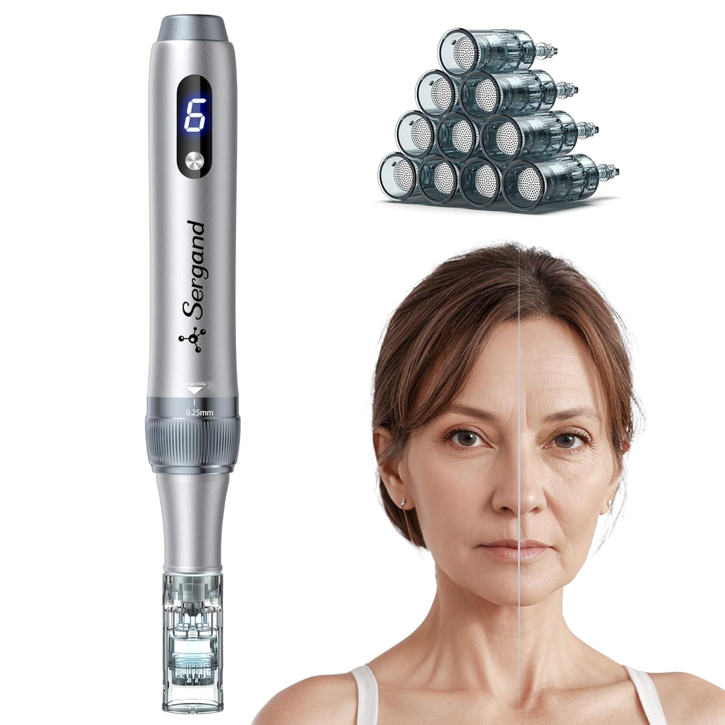 Sergand 0.25mm Derma roller pen，The needle length is 0.25mm