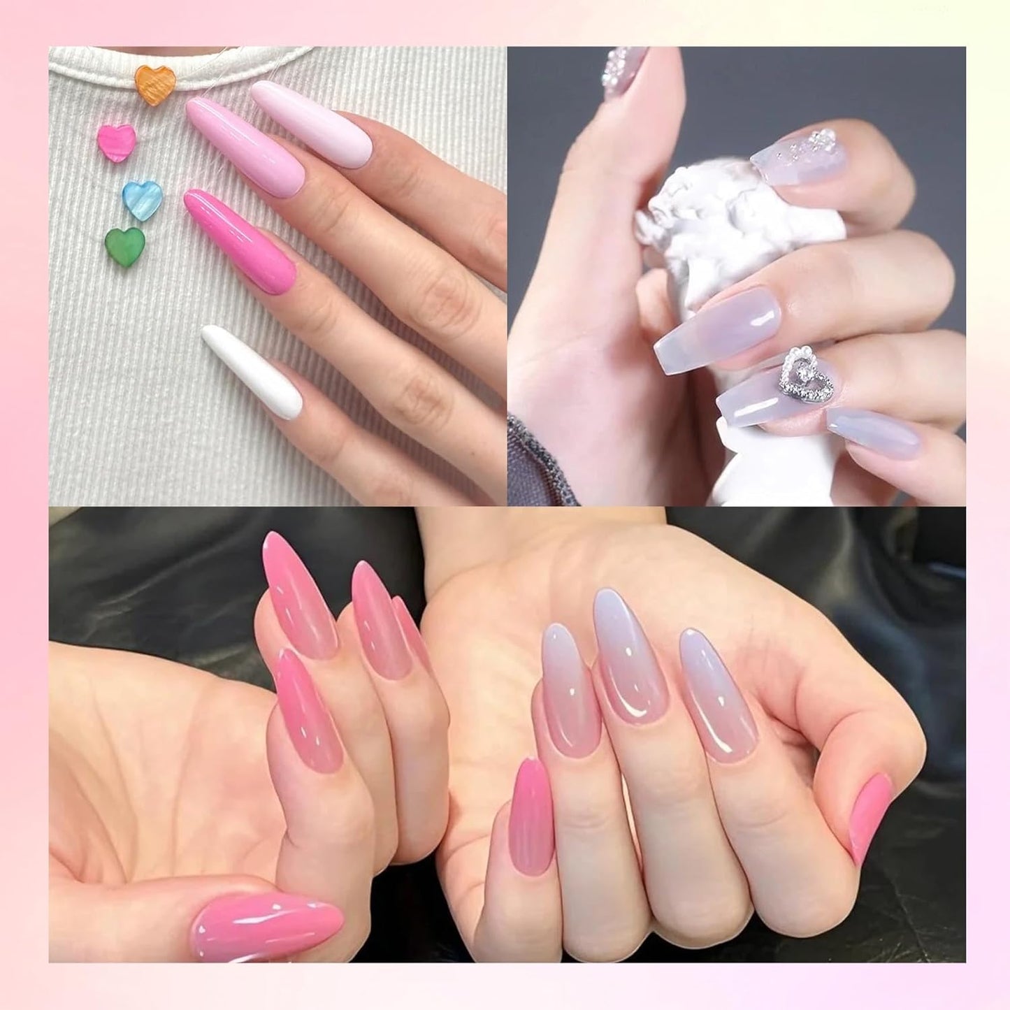 Super Acrylic Powder 28g: 3Pcs Large Capacity Fuchsia Pink Lilac Breeze Nail Polymer for 3D Art Carving French Extension - 1oz. Cherry Blossom Professional Acrylic Powder No Need Lamp