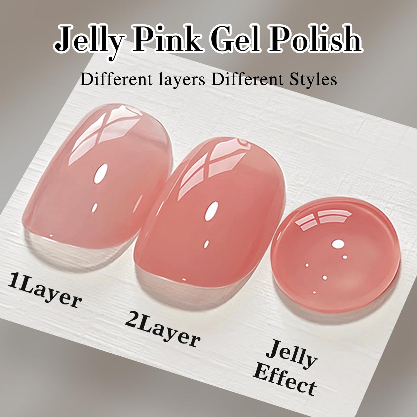 Double Rhythm Gel Polish Translucent Sheer Neutral Natural Light Milky Same Color Same Bottle 15ML Jelly Polish Art DIY at Home (Baby Nude Pink-A1321)