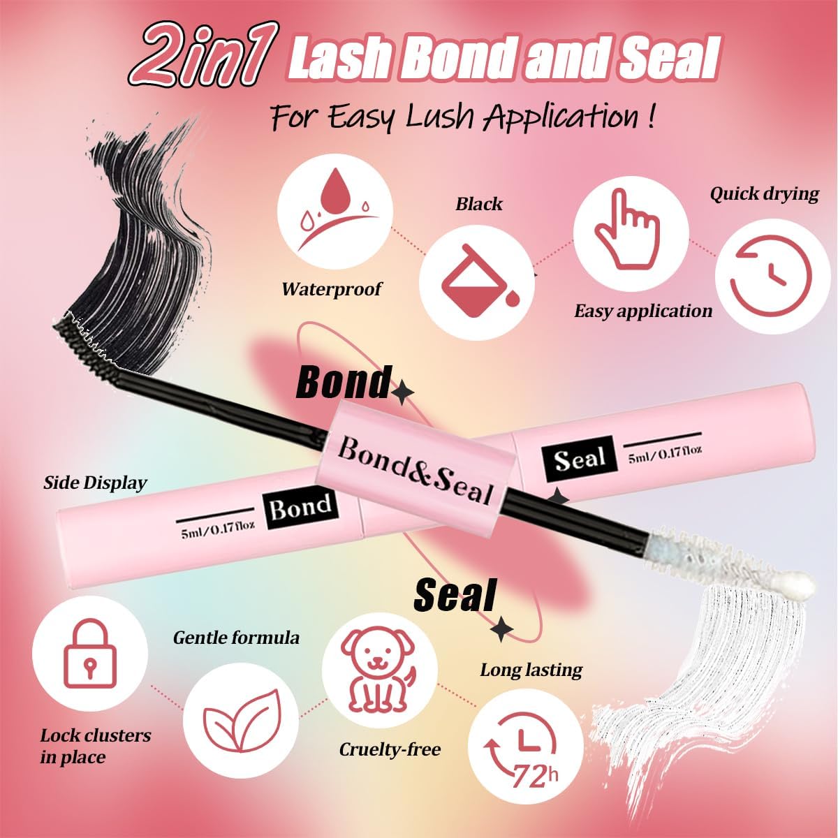 DIY Lash Extension Kit 684Pcs D Curl 10-18mm Lashes Clusters with Lash Shampoo Lash Bond and Seal Glue Remover Cleansing Brush Headband Wristband Tweezers Eyelash Brush Applicator