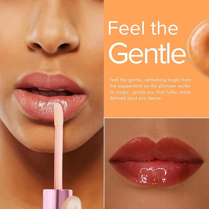 Queen Cosmetics Lip Plumper Gloss, 0.5 Fl Oz. High Shine Finish, Long Lasting Paraben Free Hyaluronic Acid & Vegan - Hydrating Lip Gloss & Moisturizing Mega Volume Lip Plumping Gloss (Glazed Donut)