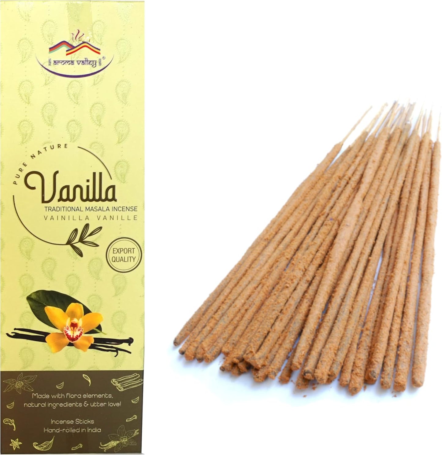 Vanilla Incense Sticks - Traditional Handcrafted Masala Incense - 40 to 50 Sticks Approx.
