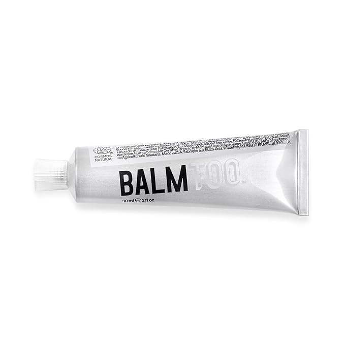 Hurraw! Balmtoo Squeezable Balm, Unscented: Thick and ultra-moisturizing for anywhere application. Body, face, lips, neck, fingers, toes. 1 tube = 7 sticks of lip balm. Natural, Organic. Made in USA