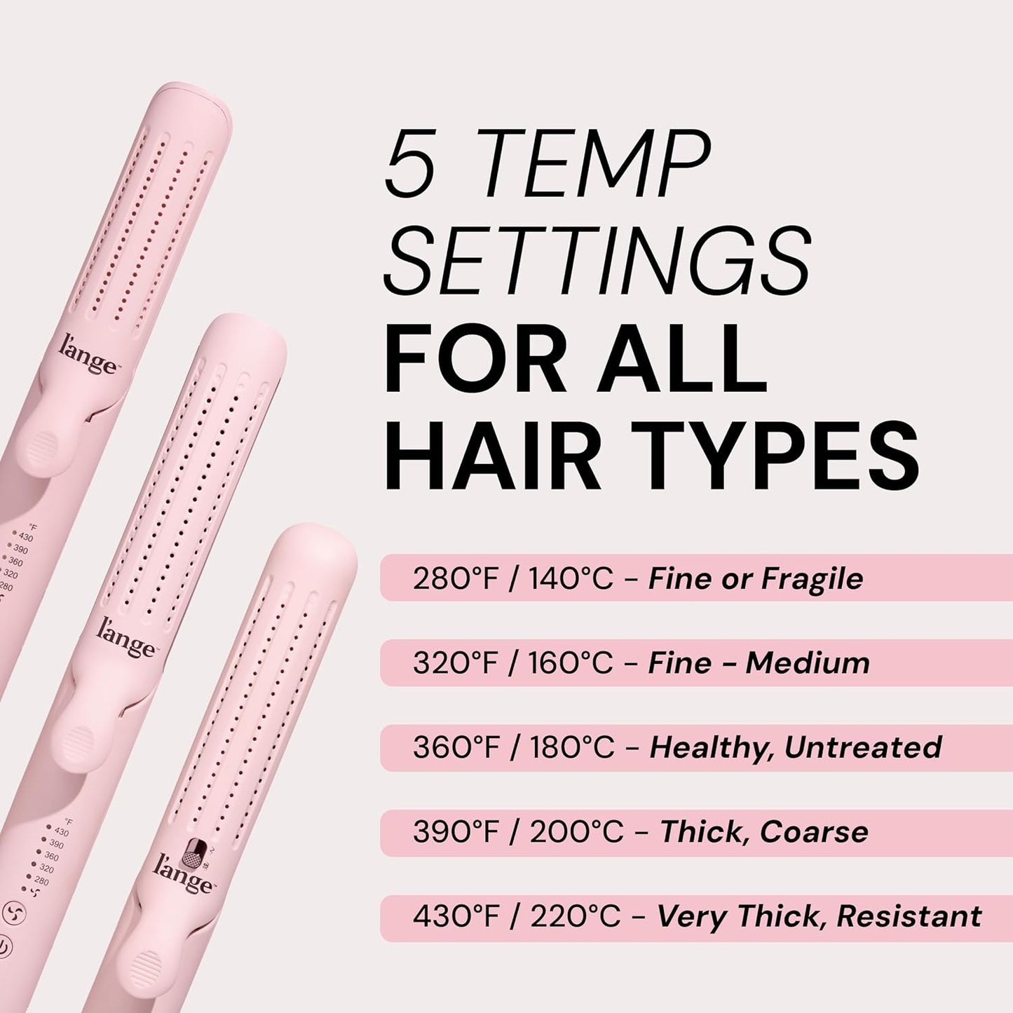 L'ANGE HAIR Le Duo Standard 360° Airflow Styler | 2-in-1 Curling Wand & Titanium Flat Iron Hair Straightener | Professional Hair Curler with Cooling Air Vents | Dual Voltage & Adjustable Temp (Blush)