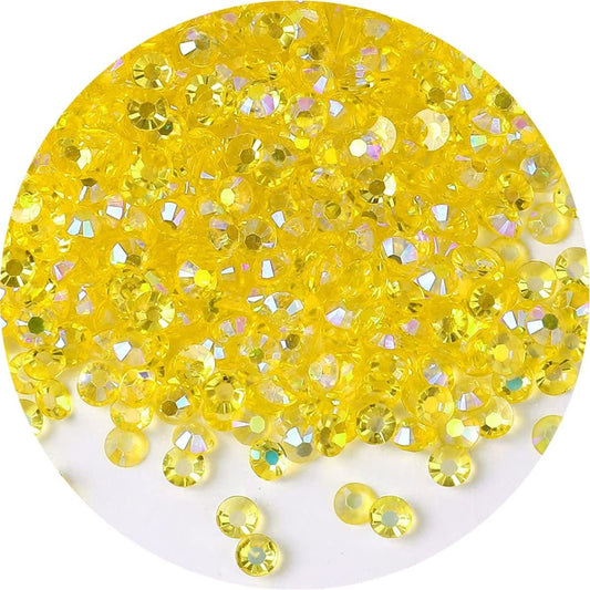 2250 Pcs SS16 4mm AB Flatback Rhinestones for Nails Art Crafts Transparent Glitter Round Gems Crystals DIY Clothes Shoes(Clear Citrine AB)