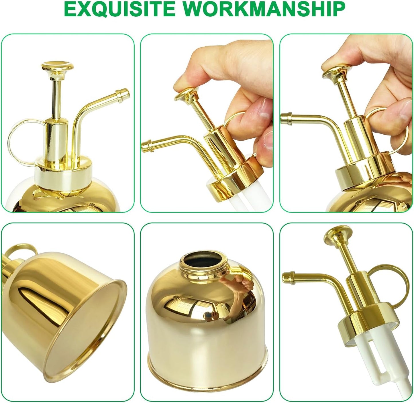 Plant Mister Spray Bottle Stainless Steel Plant Sprayer, Small Watering can Plant Spray Bottle Modern Gardening Tools for Indoor Potted Plants Watering and Spraying