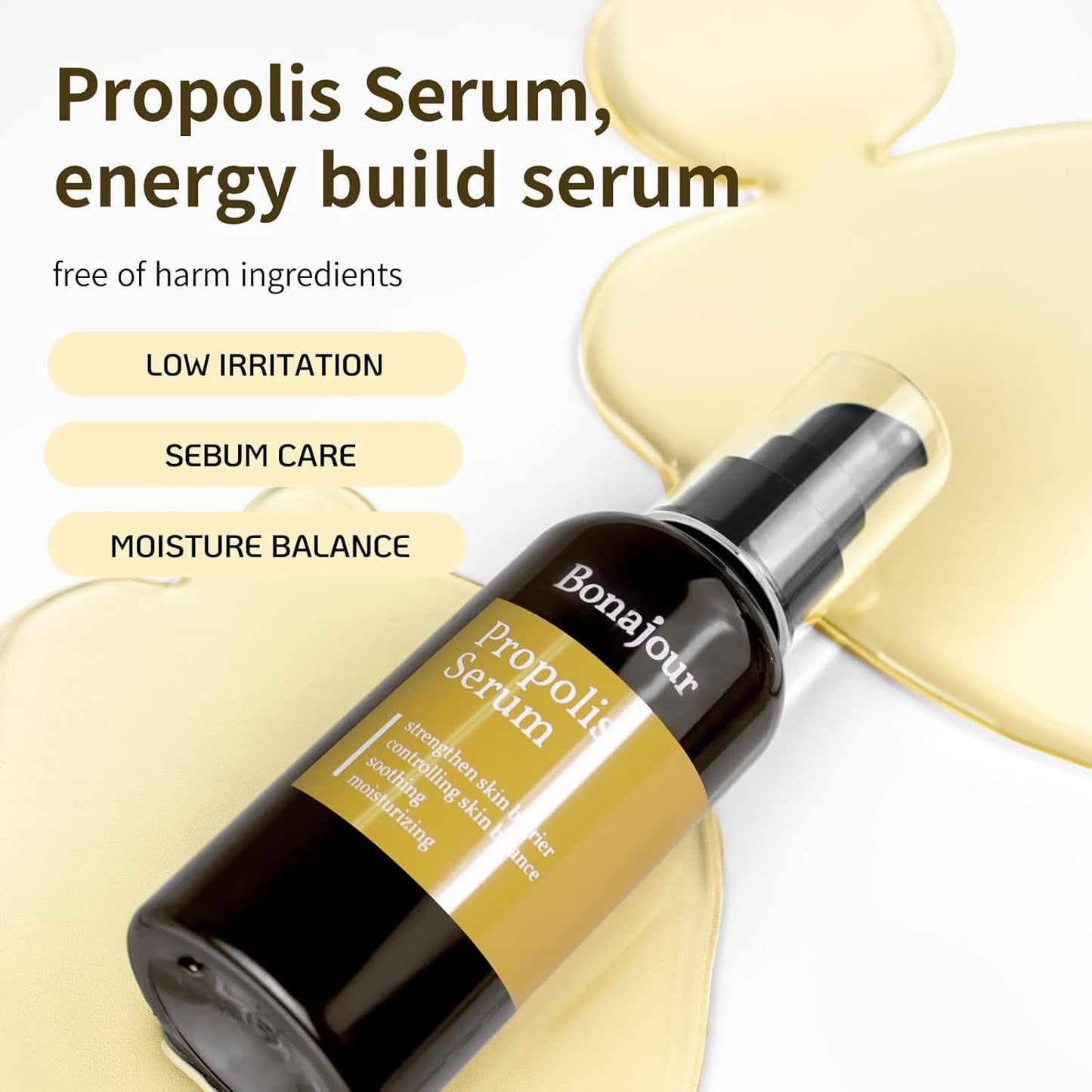 [BONAJOUR] Propolis Serum - The Best Natural Propolis Extract Soothing Gel For Sensitive Skin 3.5 fl.oz (anti-acne, moisturizing, soothing, nutrition)