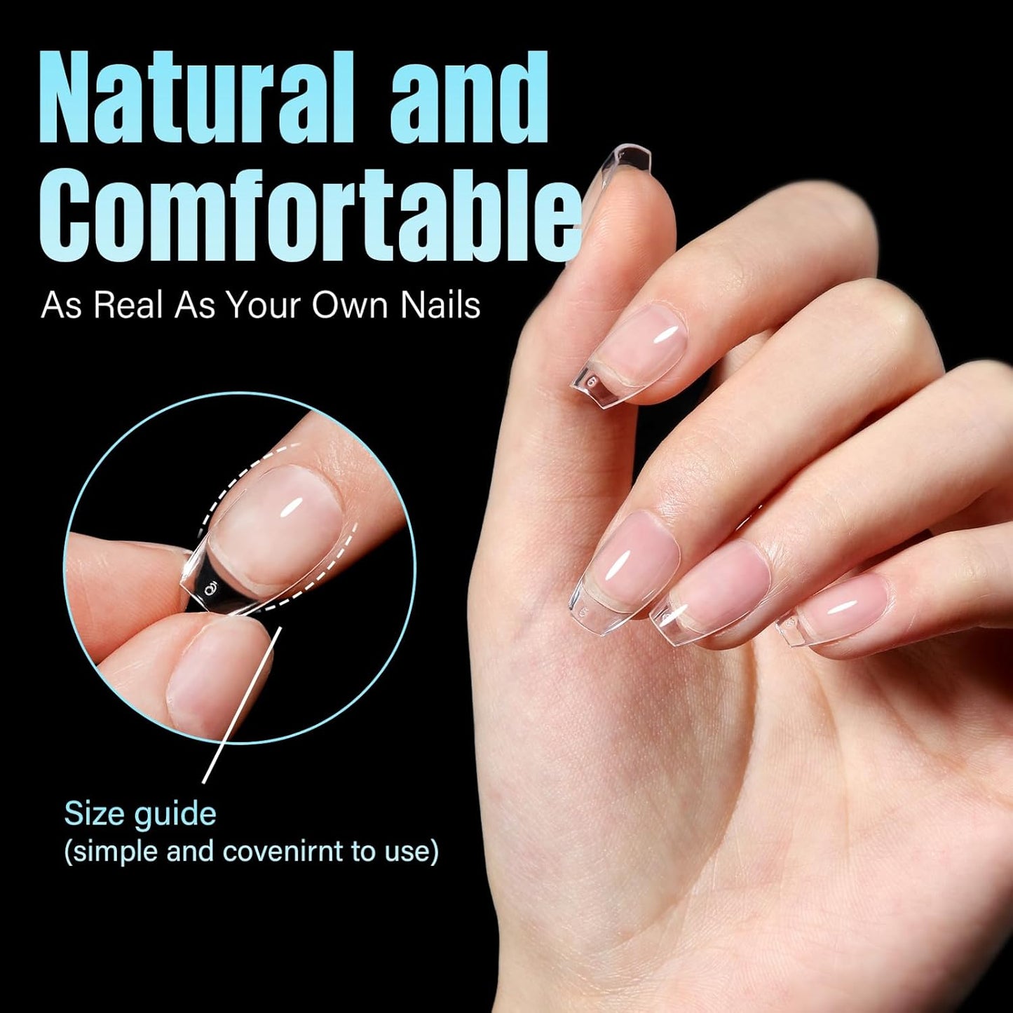 TOMICCA Short Coffin Nail Tips,240Pcs Soft Acrylic Nail Tips Full Cover,Gel Nails Tips Half Matte Press on Nails Clear Fake Nails Extension Tips for Salon DIY 12Sizes