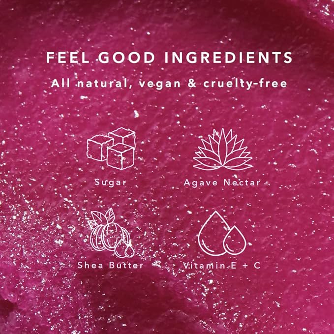 NCLA - Natural Sugar, Sugar Lip Scrub | Vegan, Cruelty-Free, Clean Skincare (Black Cherry)