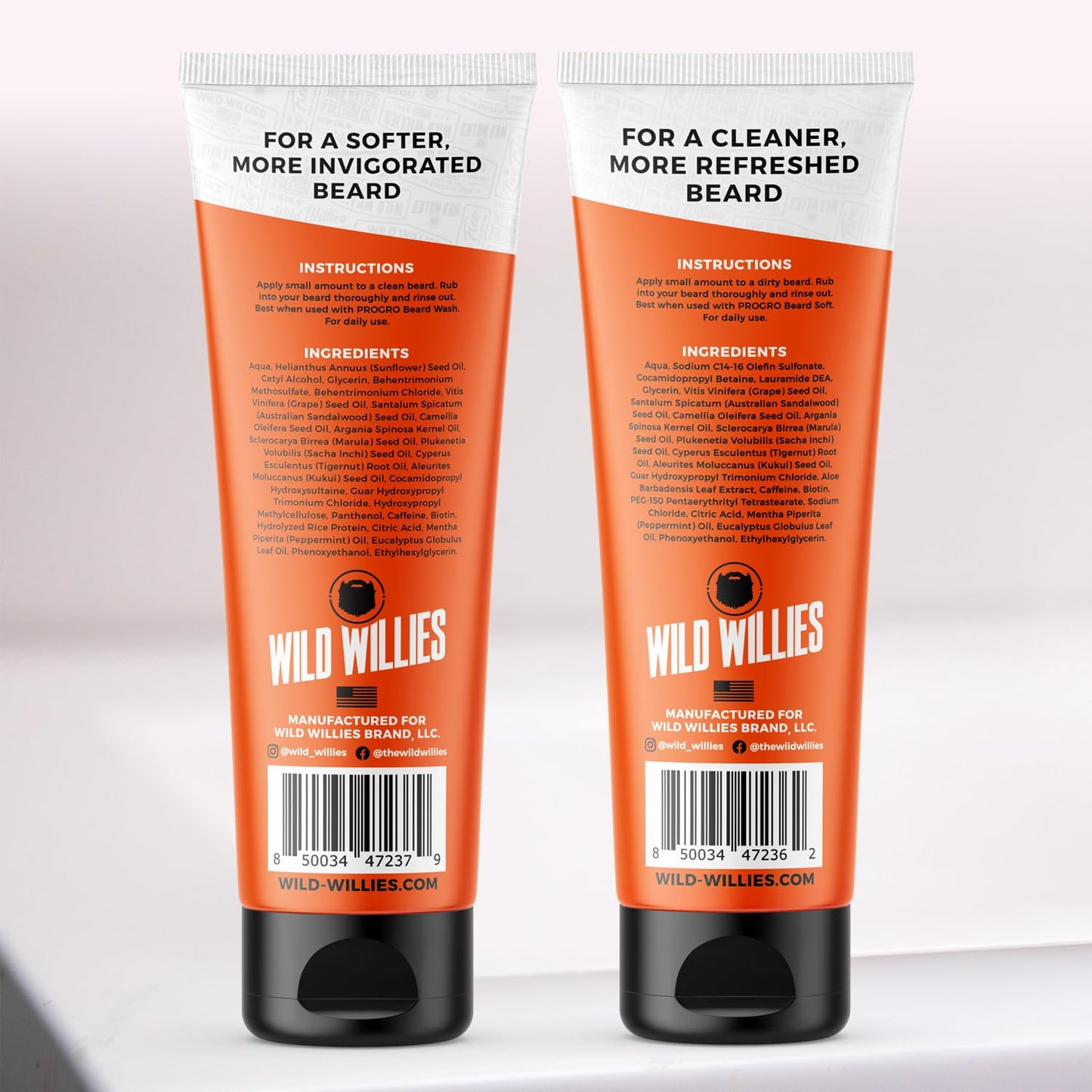 Wild Willies Beard Grooming Kit - Beard Straightener for Men, PROGRO - Fortified with Biotin & Caffeine for Hair Growth, Wash, Hydration - Ionic 2-in-1 Heated Comb Brush, Made in USA
