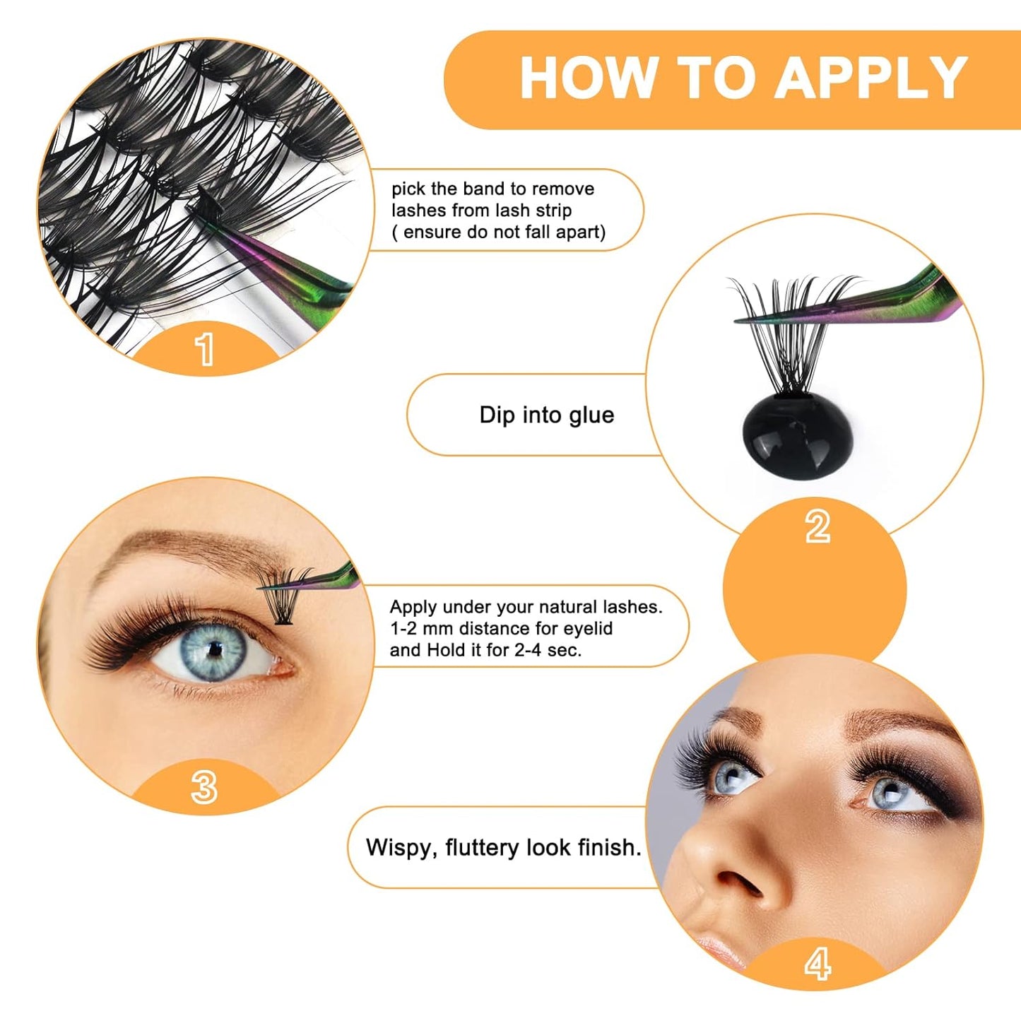Lash Clusters 40D-C-10 B&Qaugen Individual Lashes 280 Clusters False Eyelash 10D 20D 30D 40D Lash Clusters Extensions Individual Lashes Cluster DIY Eyelash Extensions at Home (40D-C,10MM)