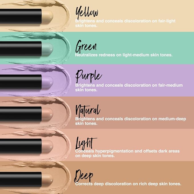 LANGMANNI Multi-Use Face Contour Stick,Highlighter & Concealer Stick, Combo Use For Correcting Color Balancing (#03+#04 Lavender+Dark Peach)