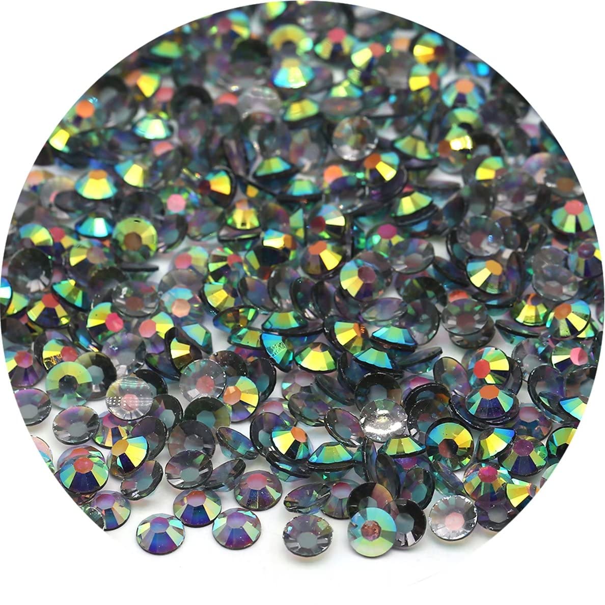 2250 Pcs SS16 4mm AB Flatback Rhinestones for Nails Art Crafts Transparent Glitter Round Gems Crystals DIY Clothes Shoes(Clear Light Grey AB)