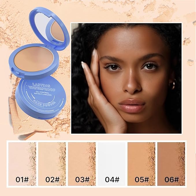 Oil Control Face Pressed Powder,Matte Smooth Flawless Setting Powder Makeup,Waterproof Long Lasting Finishing Powder,Cruelty Free Lightweight Face Cosmetics,0.35Oz(CAPPUCCINO)