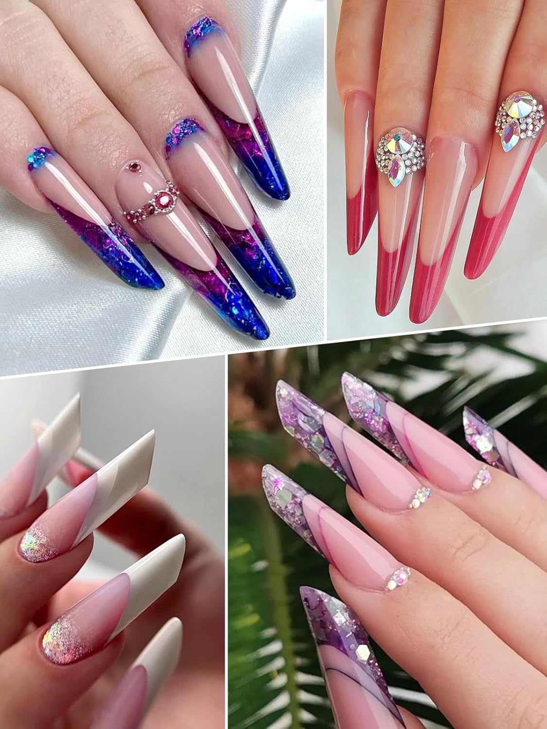 TOROKOM Poly Nail Gel Dual Nail Forms, 120 PCS Poly Nail Gel Stelitto Structure Nail Molds for Builder Gel Poly Extension Gel Nail Art Design Salon&DIY