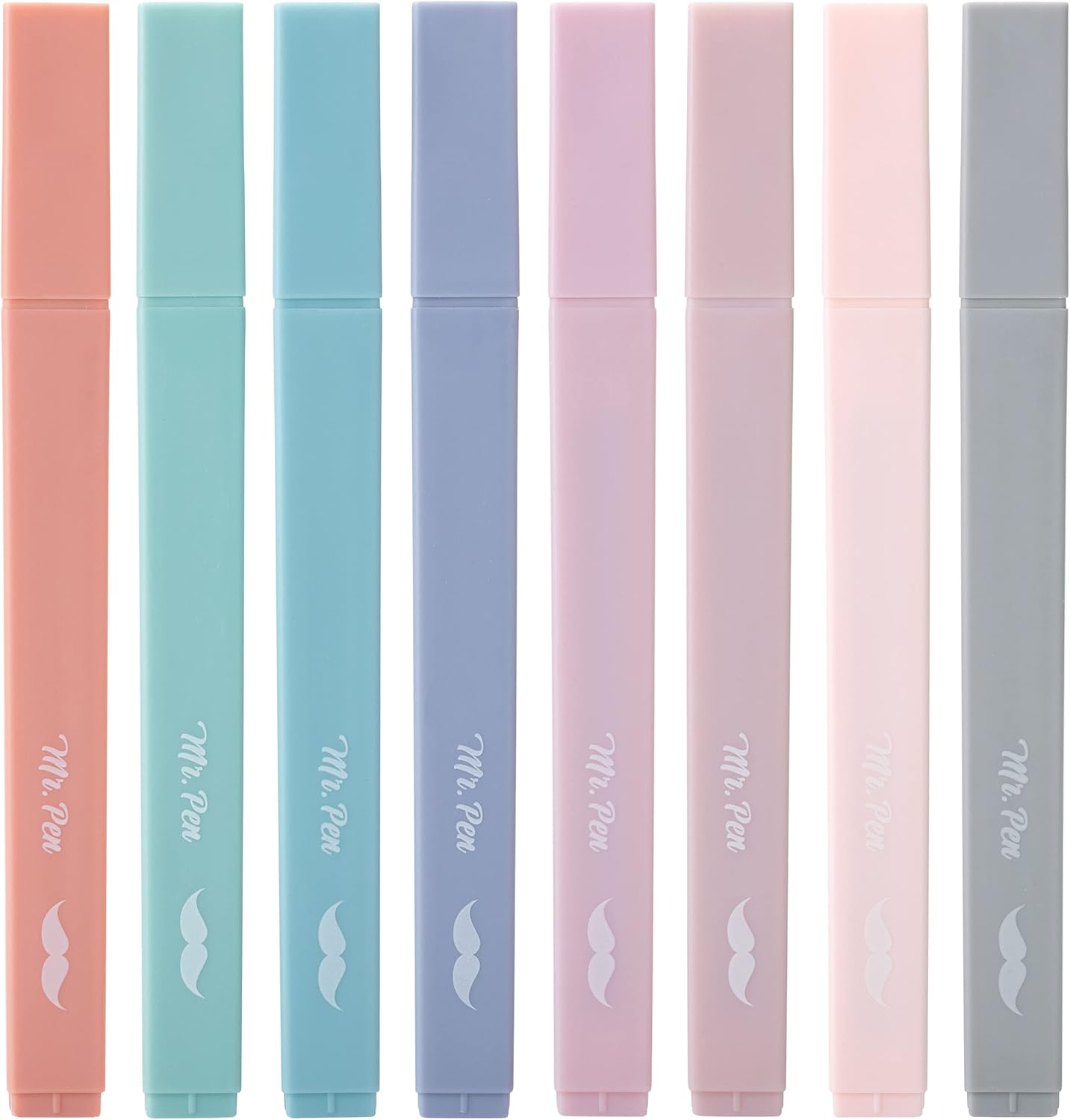 Mr. Pen- Aesthetic Cute Highlighters, 8 pcs, Chisel Tip, Earthy Colors, Assorted Colors,No Bleed Bible Pastel Highlighter Set