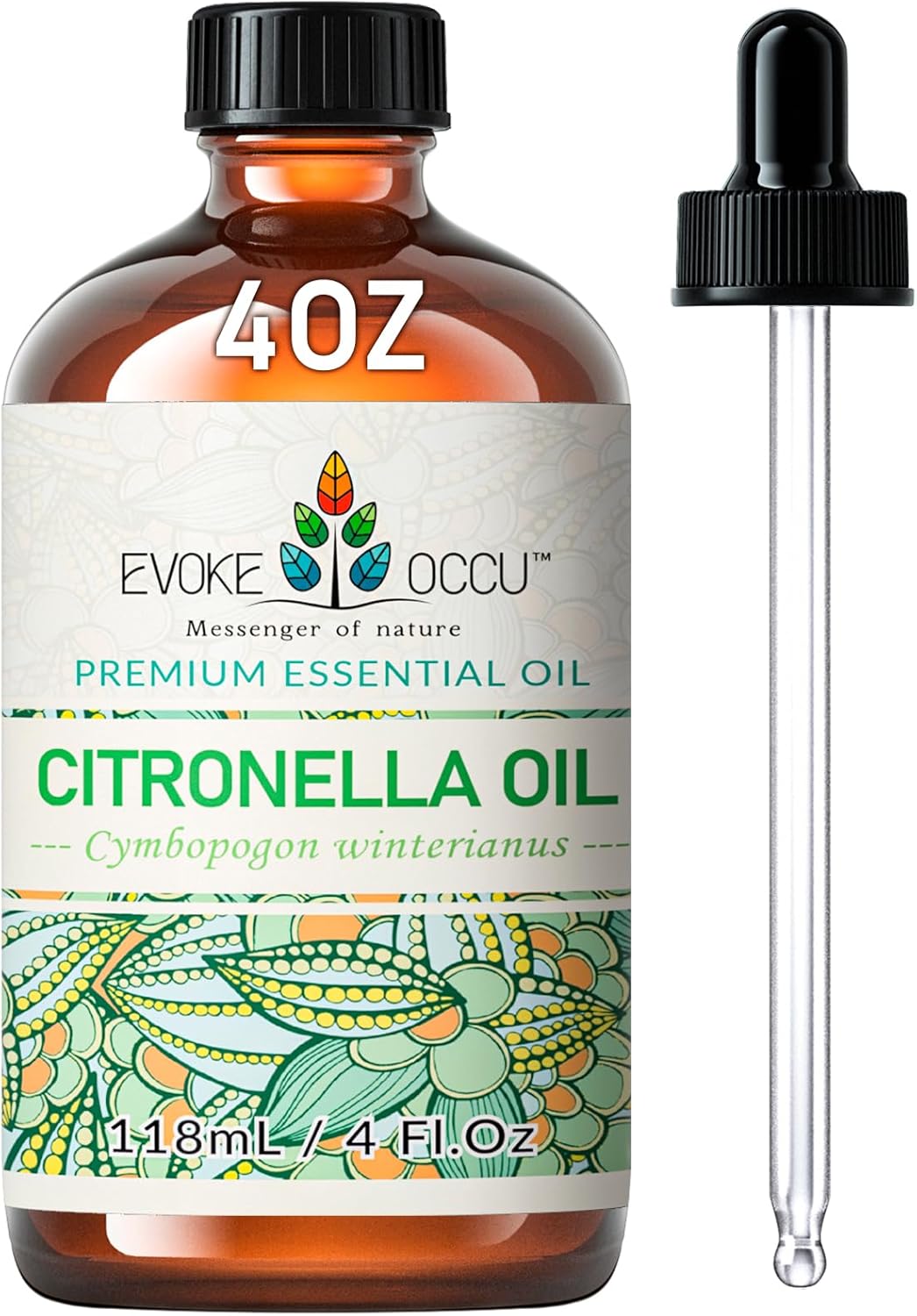 EVOKE OCCU Citronella Oil for Cleaning, Air Freshening, Add to Spray and Diffuser - 4 Fl Oz