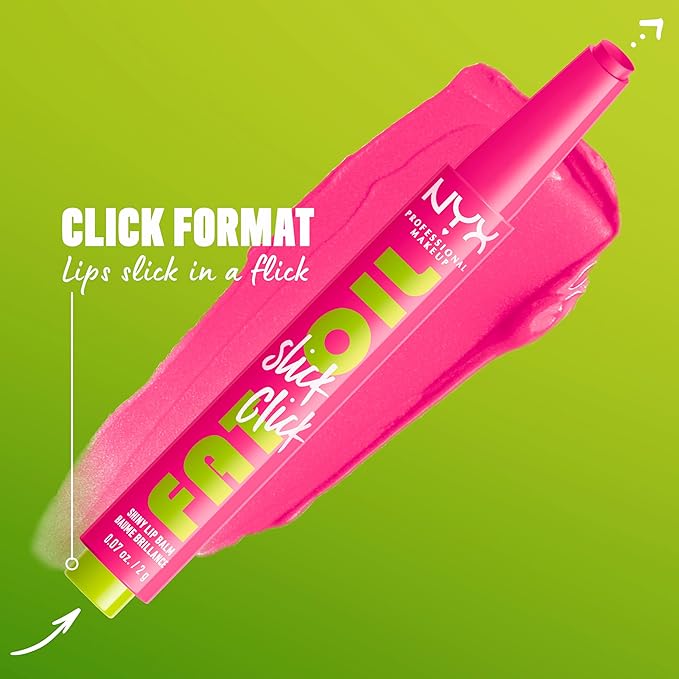 NYX PROFESSIONAL MAKEUP Fat Oil Slick Click, Lightweight, Buildable, Pigmented Vegan Lip Balm - Thriving