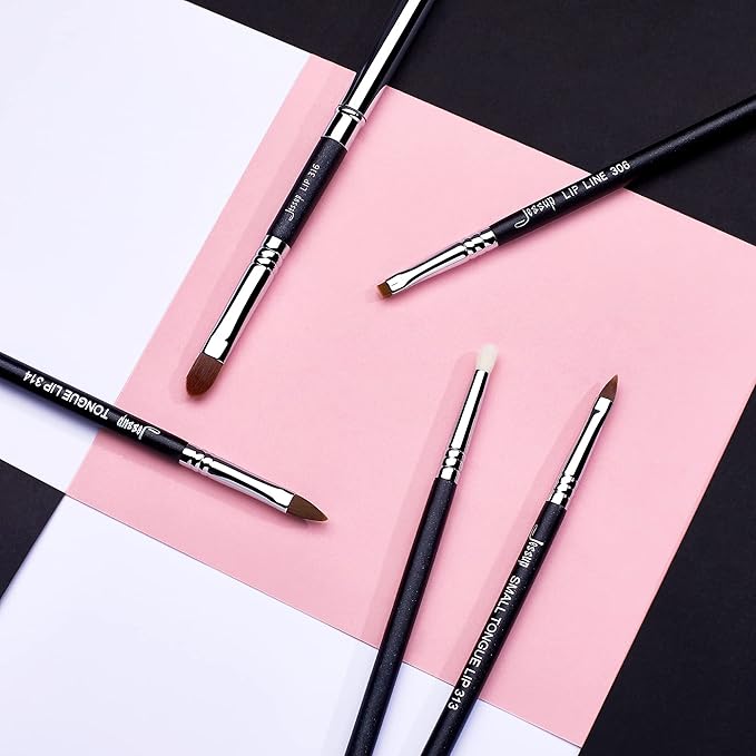 Jessup Lip Brush Set, Professional Lip Makeup Brushes for Lipstick Streak-Free Contour Define and Accentuate, Premium Synthetic Hair, 5pcs T325