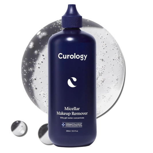 Curology Micellar Water Makeup Remover, Cleansing Gel Water Concentrate, Waterproof Eye and Face Make Up Removal, 8.5 fl oz