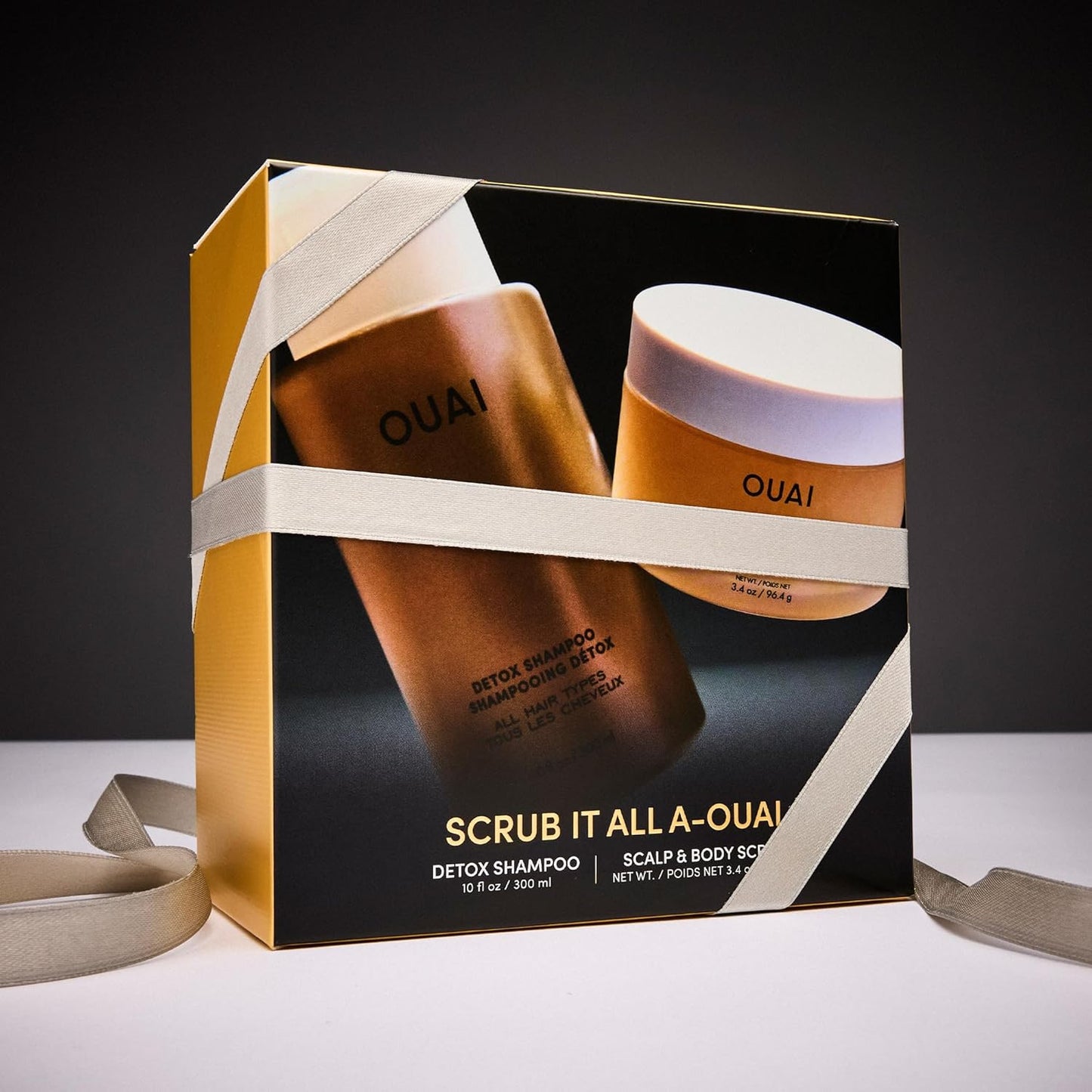 OUAI Scrub It All A-OUAI Hair Care Set - Clarifying Shampoo & Exfoliating Body Scrub Duo - Hair Care Kit with Detox Shampoo & Travel Size Body Scrub (2 Count)