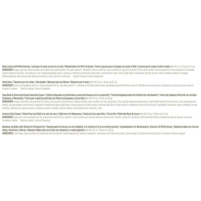 Burt's Bees Back to School Gifts Ideas, 5 Body Care College Dorm Products, Everyday Essentials Set - Original Beeswax Lip Balm, Deep Cleansing Cream, Hand Salve, Body Lotion & Foot Cream, Travel Size