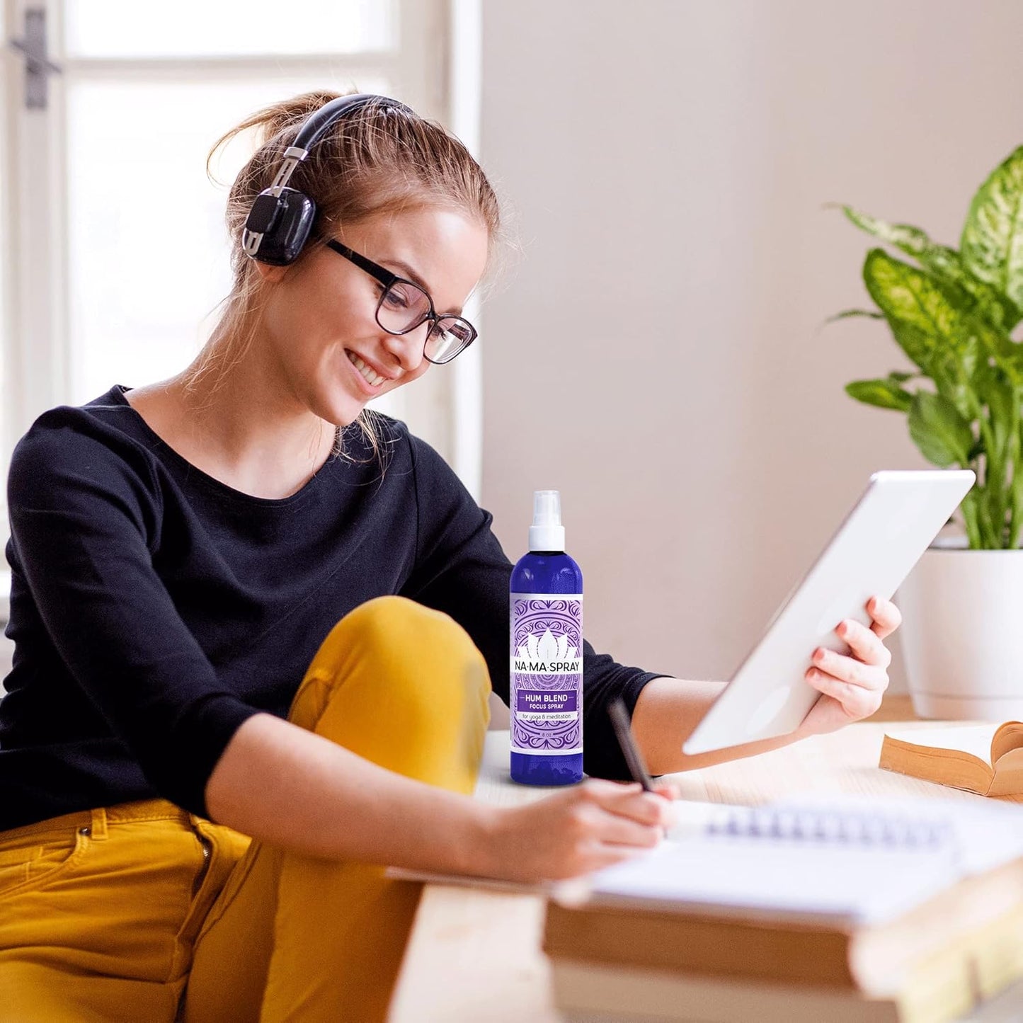 Lemon & Peppermint Aromatherapy Spray - Pillow and Shower Aura Cleansing Mist for Focus, Clarity & Productivity - Clear Negative Energy, Support Spiritual Protection & Improve Performance. HUM 4oz