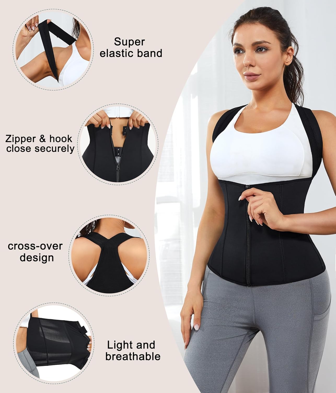 URSEXYLY Women Back Braces Posture Corrector Waist Trainer Vests Tummy Control Body Shapers for Spinal Neck Shoulder and Upper Back Support (3XL, Black)