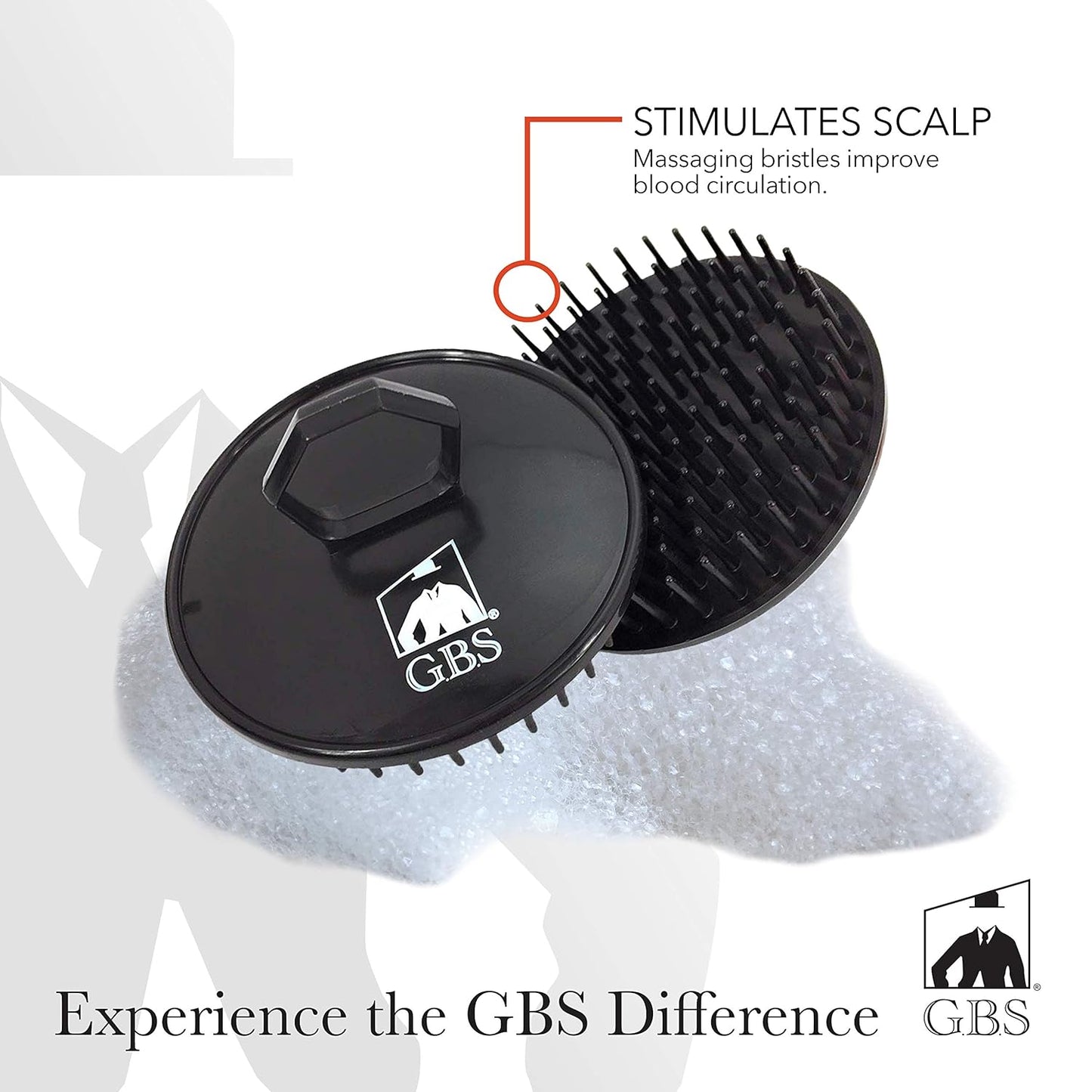 G.B.S Easy to Hold Hair Scalp Shampoo Brush Scrubber, 4 Black, 4 Red, Pack of 8