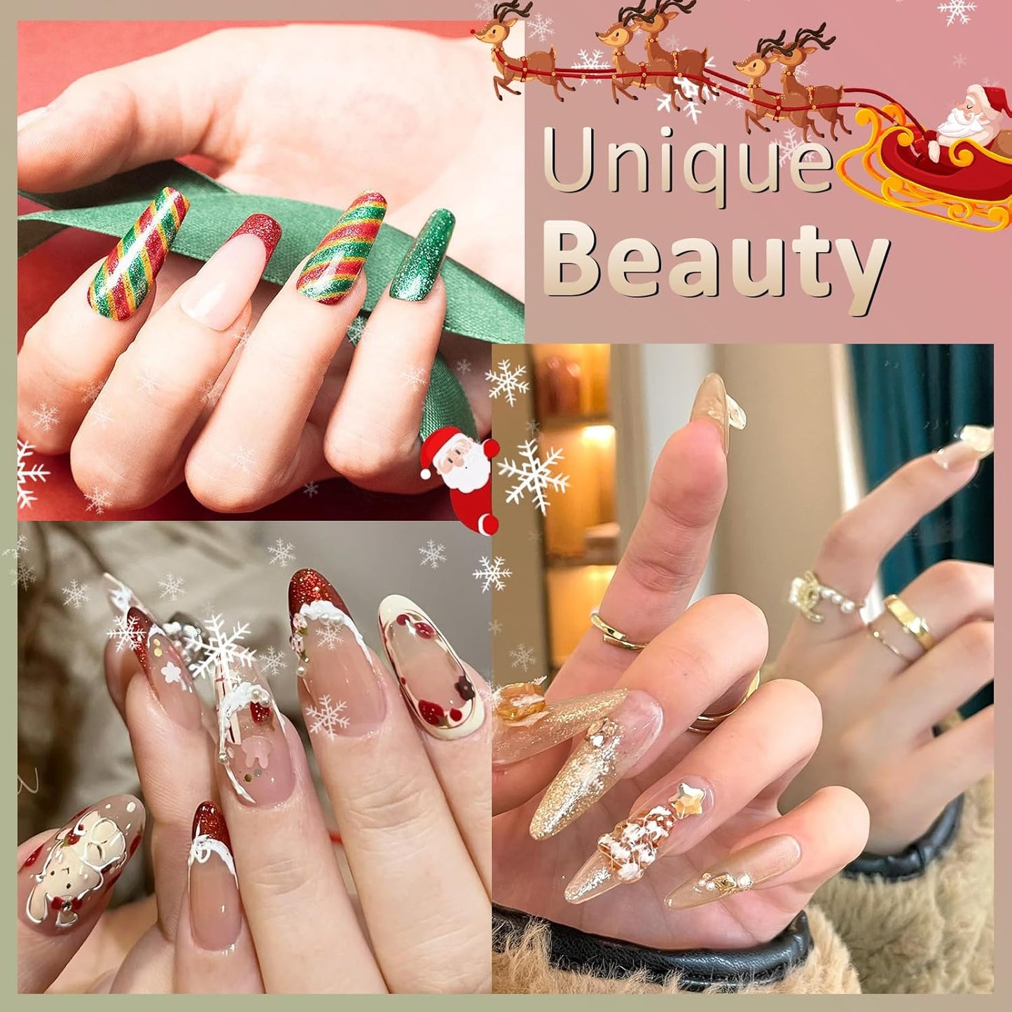 Allstarry Chrome Nail Powder 4 Colors Metallic Mirror Effect Pigment Chrome Iridescent Nail Glitter Magic Unicorn Glitter Dust Kit for Gel Polish Nail Art Decoration Resin Craft, Festivals