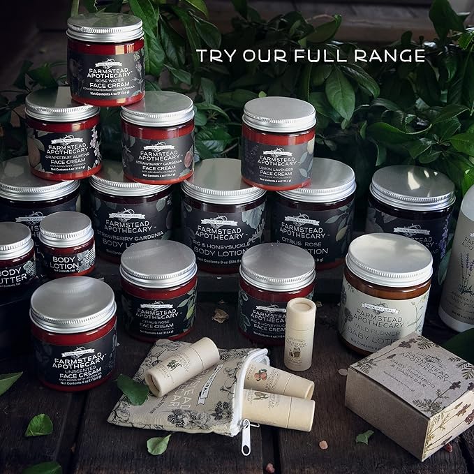 Farmstead Apothecary 100% Natural Lip Balm with Organic Beeswax, Organic Shea Butter & Organic Coconut Oil, Fig & Honey 0.25 oz