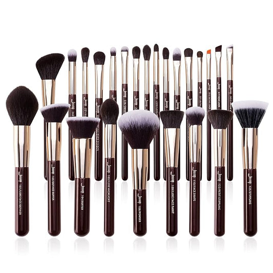 Jessup Makeup Brushes Set Professional, 25PCS Premium Natural Powder Foundation Eyeshadow Blending Concealer Blusher Highlight Labeled Brushes, T280