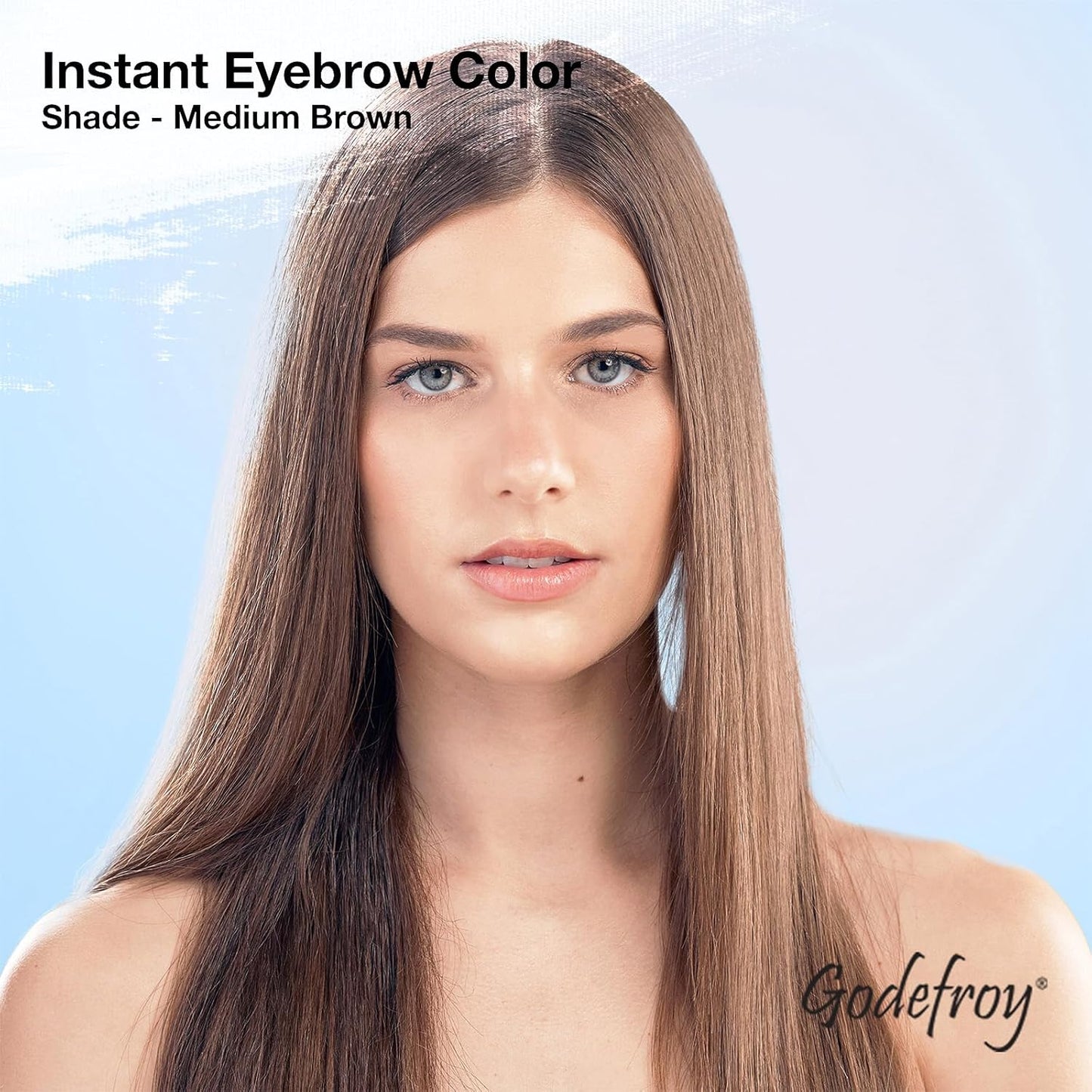 Godefroy Fast Acting Temporary Instant Brow Color, 3 Applications Per Package, Salon Quality Results, Medium Brown