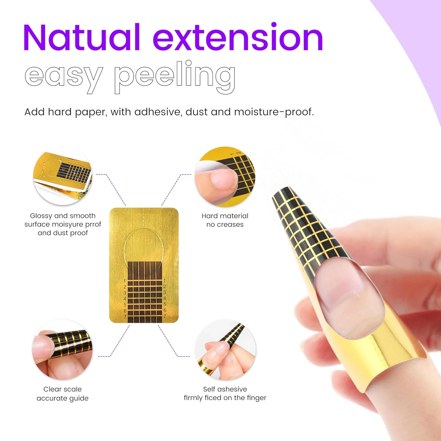 NailForms for Gel Builder Self Adhesive Nail Extension Stickers for Poly nailGel and Acrylic with Tip Sculpting Nail FormsNail Art for Home & Salon (100)