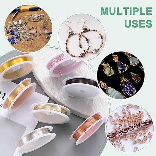 0.4 mm/26 Gauge Copper Wire for Jewelry Making, 30.2FT Copper Beading Craft Wire for Jewelry/Weaving/DIY Crafting/Planting, Color-Retaining [9.2M, Light Golden]