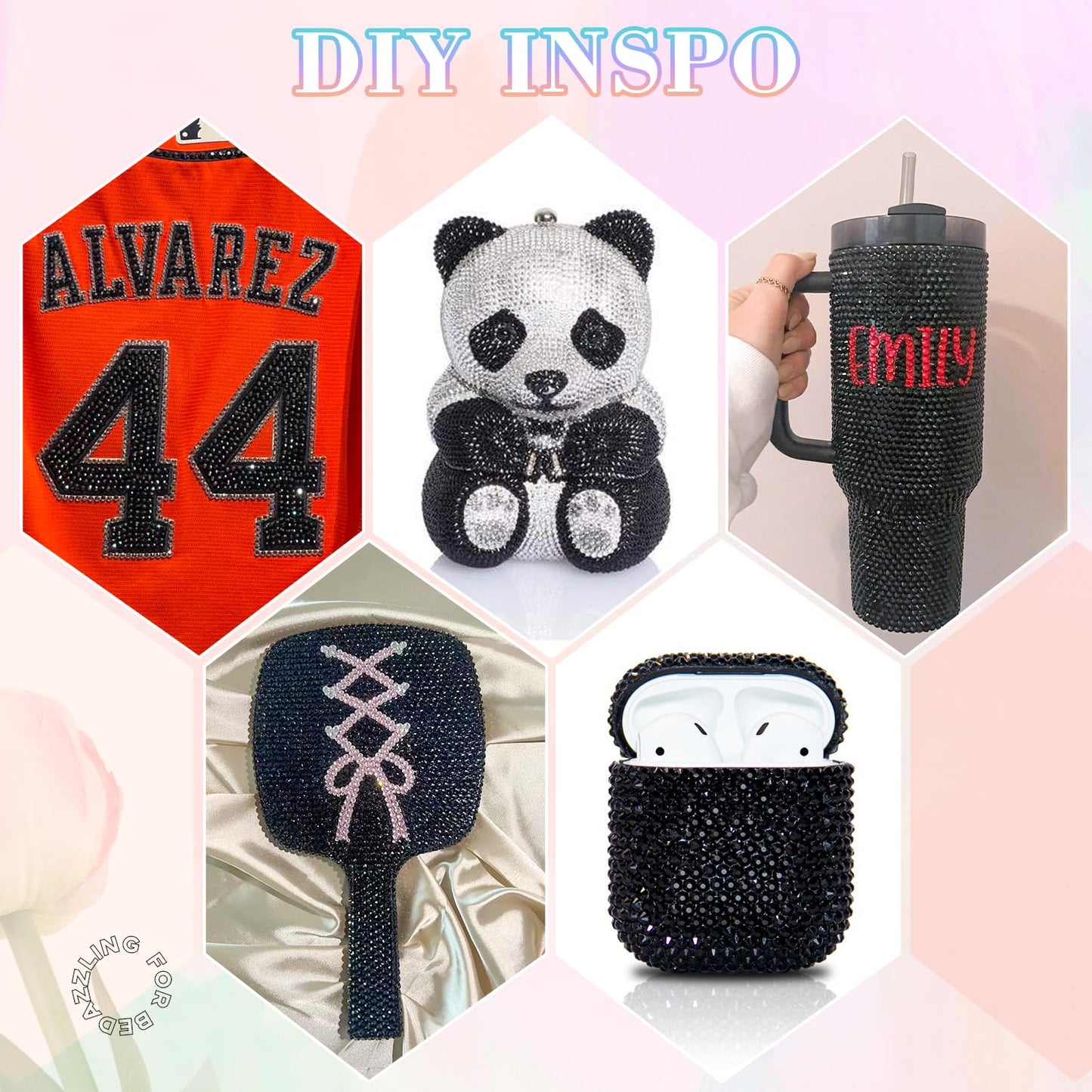 25000Pcs Resin Jelly Rhinestones with Tweezers for Crafting, 2-6mm Mixed Sizes (Black) Non Hotfix Flatback Gems, Bedazzling Crystal for DIY Crafts Clothing Tumblers Mugs Shoes Decor Nail Art