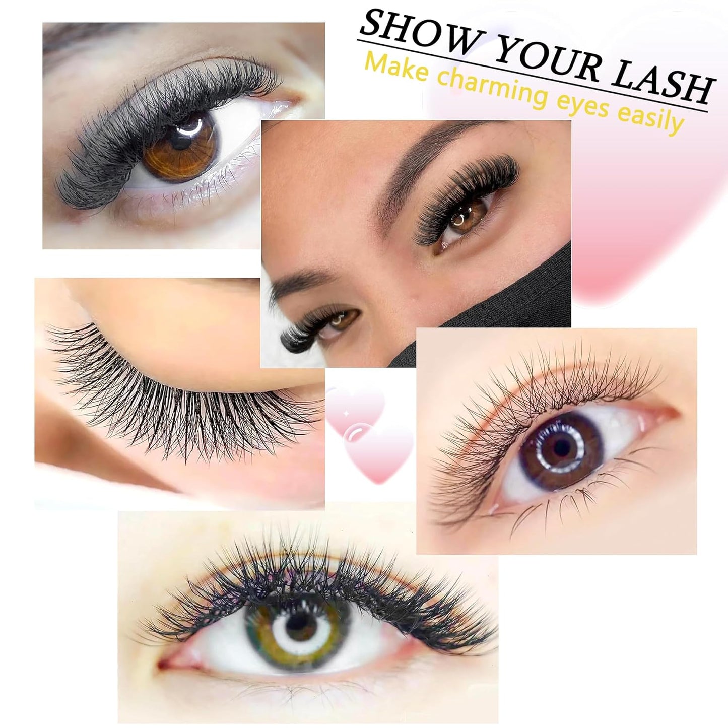 W Lash Extensions Supplies 3D Eyelash Extensions W Shape 0.07mm Thickness D Curl 10mm Premade Fans Easy Fan Lashes Volume Matte Black 12 Rows Crisscross Eye Lashes(W-3D-0.07-D,10mm)