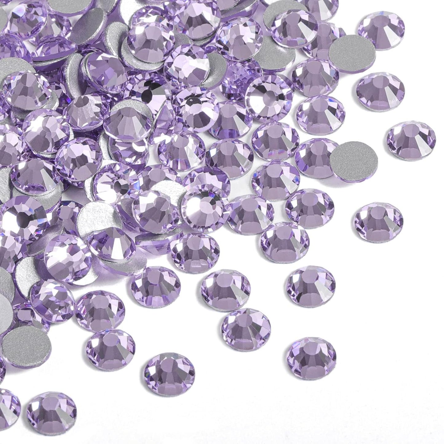 Beadsland 1440pcs Flat Back Crystal Rhinestones Round Gems for Nail Art and Craft Glue Fix, Violet,SS20,4.6-4.8mm